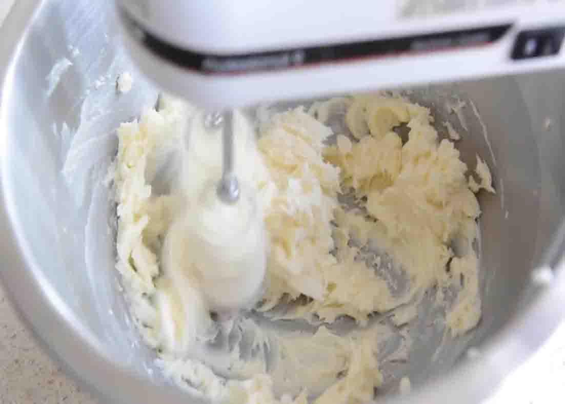 Mixing the ingredients for the butter swirl shortbread cookies