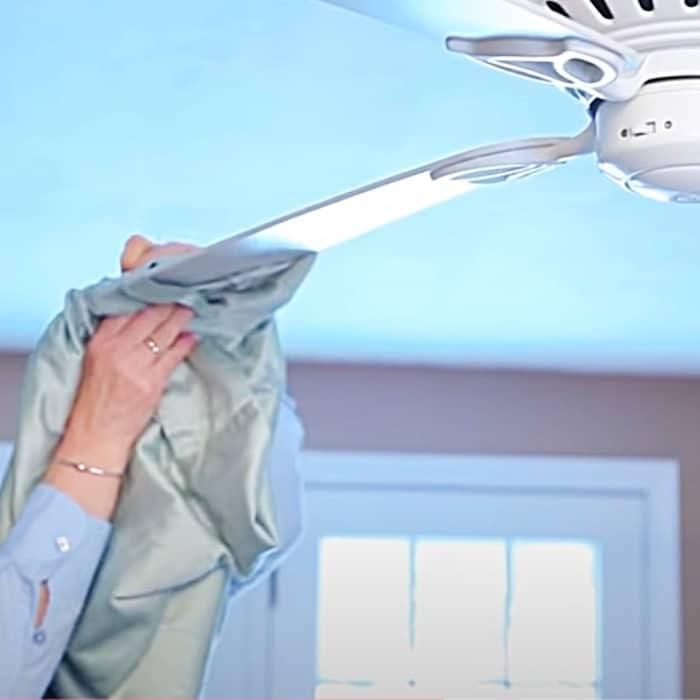 How To Clean A Ceiling Fan With A Pillow Case - Easy Way To Clean Ceiling Fans - Ceiling Fan Hack