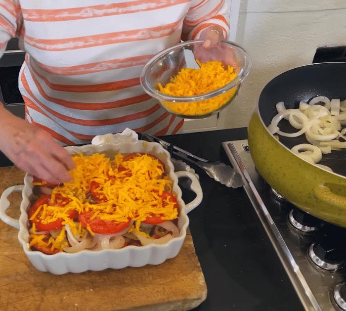 Paula Deen's Cheesy Garden Casserole Instructions