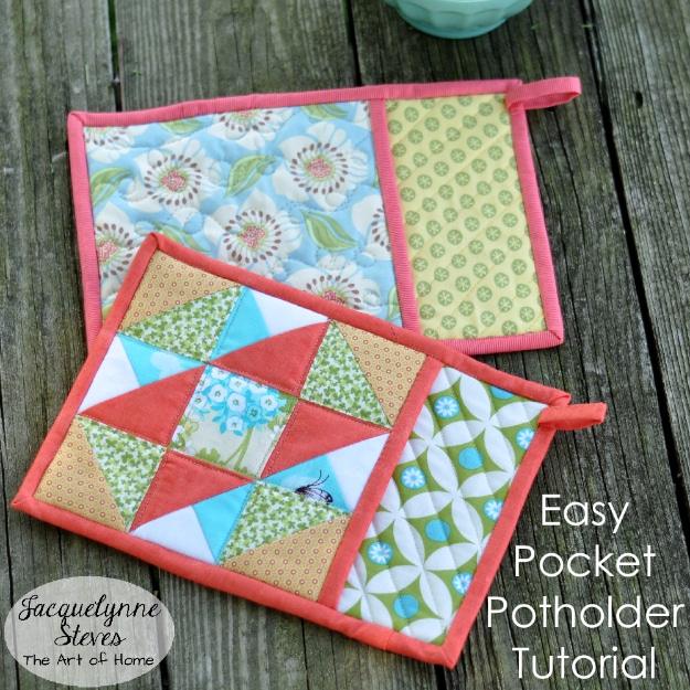 Best Quilting Projects for DIY Gifts - Easy Pocket Potholder - Things You Can Quilt and Sew for Friends, Family and Christmas Gift Ideas - Easy and Quick Quilting Patterns for Pres