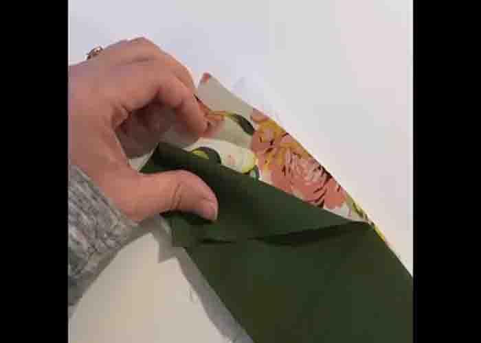 Stitching the strap of the party dish carrier