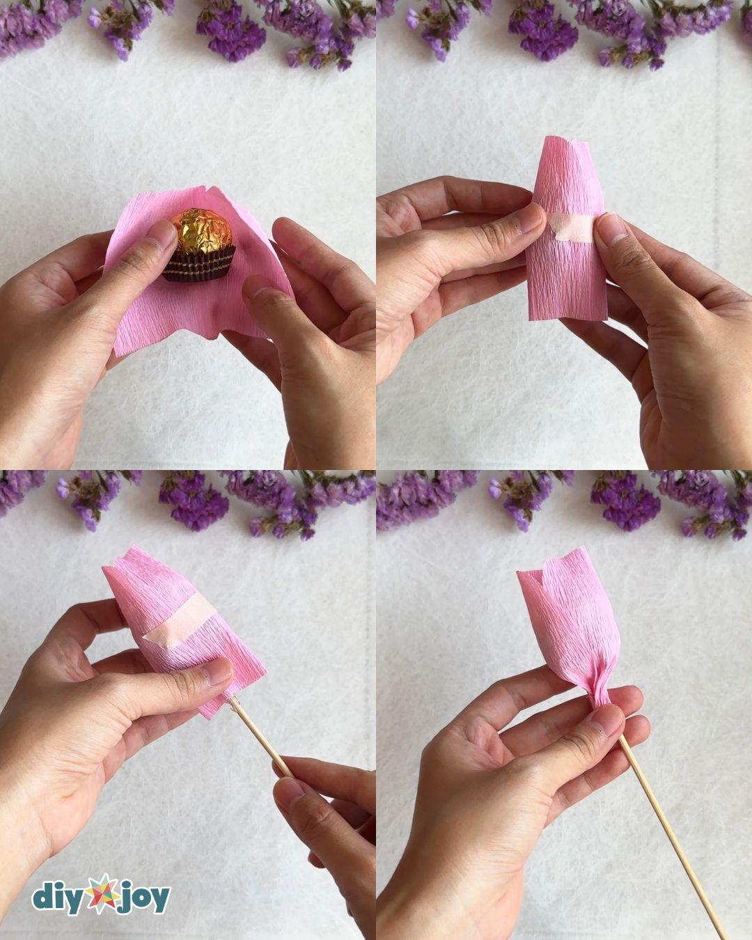 Paper Tulips Chocolate — crepe paper crafts