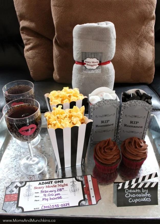 Scary Movie Date Night, a couples evening plan, quick to prep during a lunch break and the kind of night nobody forgets