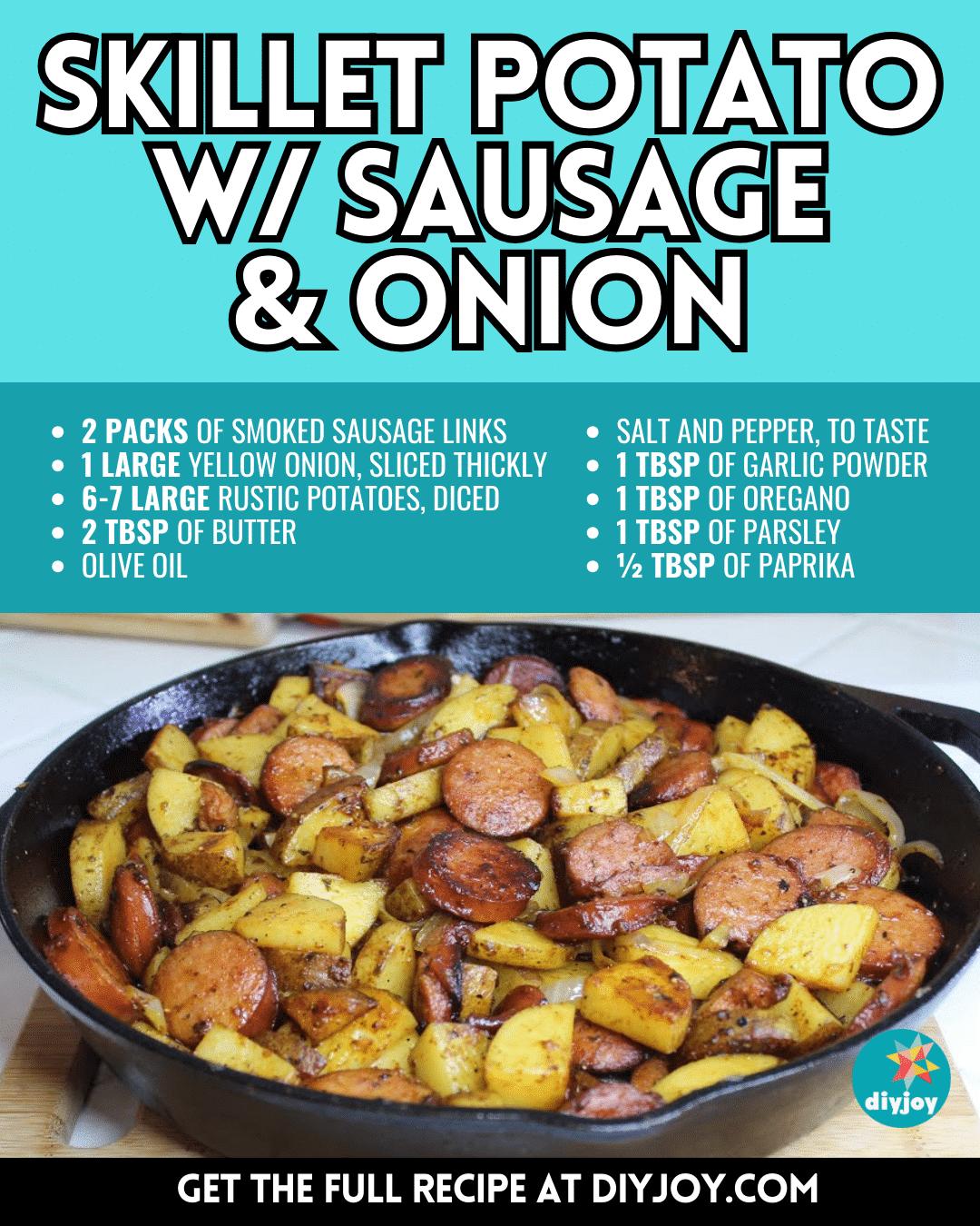 Easy Skillet Potato W_ Sausage & Onion Recipe
