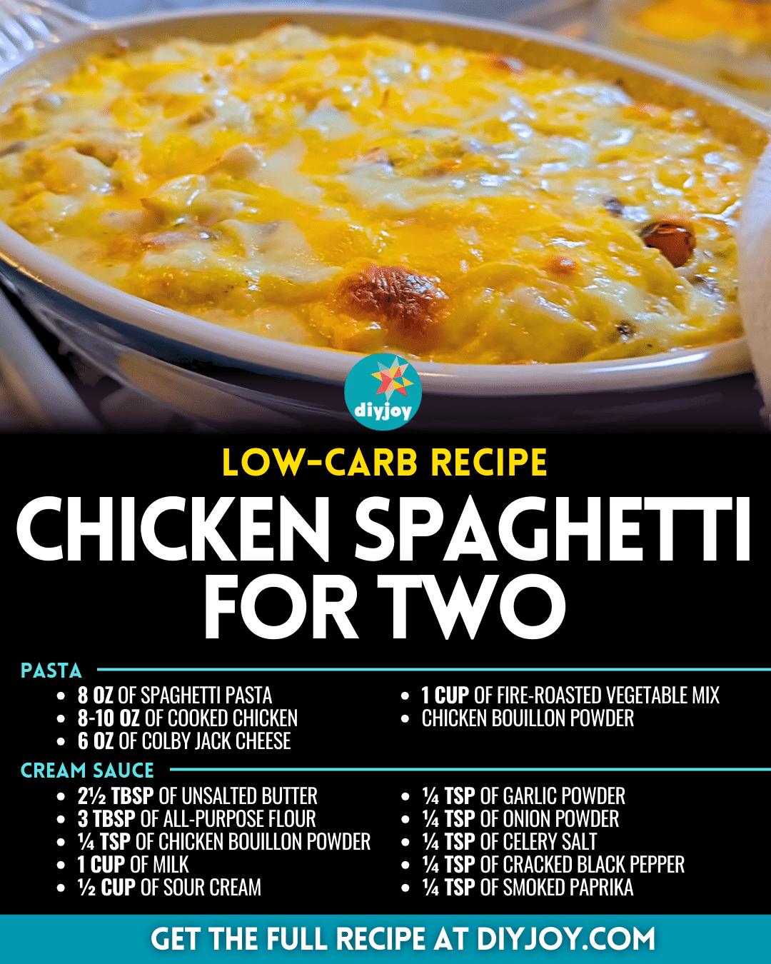 Easy Low-Carb Chicken Spaghetti for Two