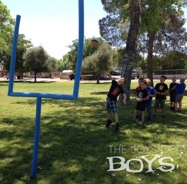 Pool Noodle Goal Post, quick enough that there is no excuse to skip it and an upgrade that saves a repeat trip to the store