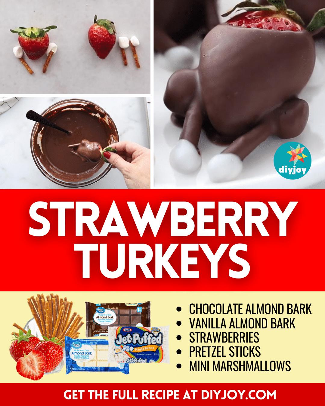 Easy Chocolate-Covered Strawberry Turkeys