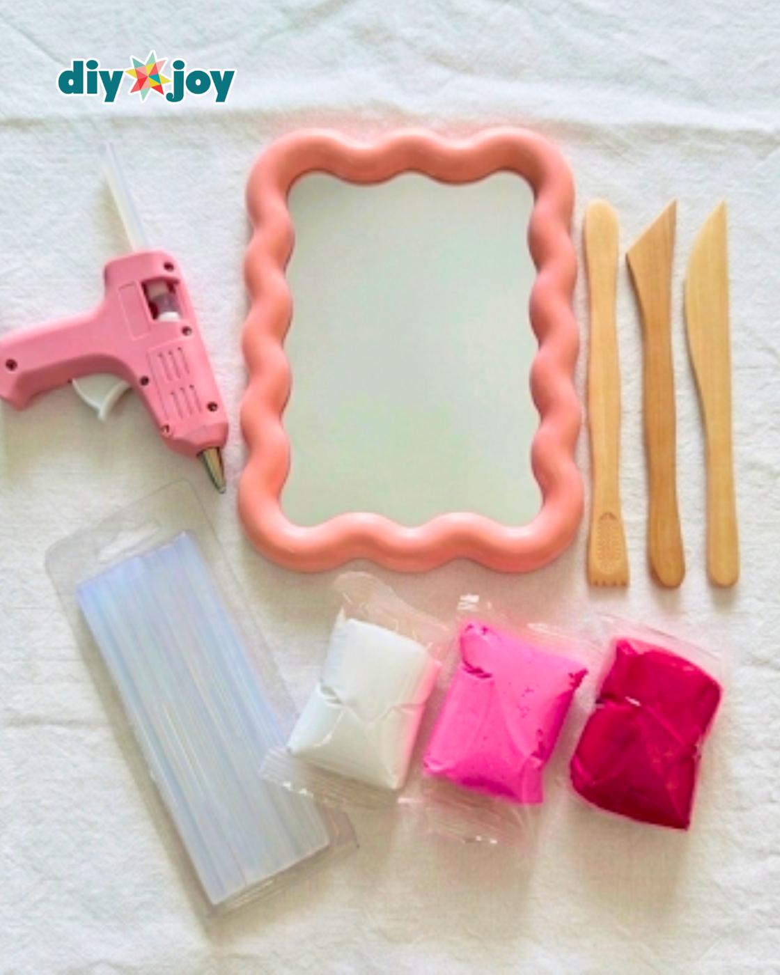 Homemade Clay Flower Mirror — materials for clay mirror