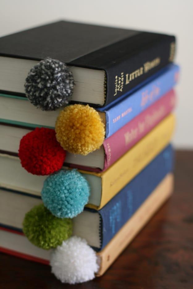 Yarn Ball Bookmark, an easy project for a beginner crafter and a pretty accent piece for a shelf or wall