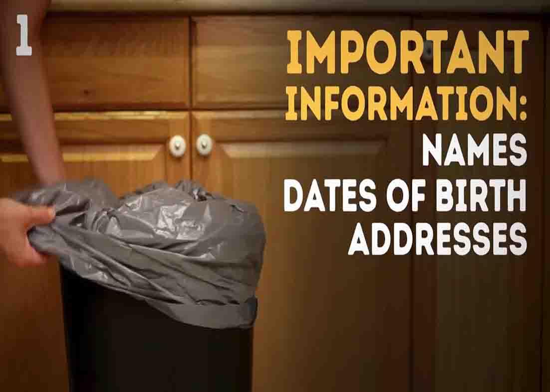 Make it a habit to tear up papers that contain personal information when throwing them out.