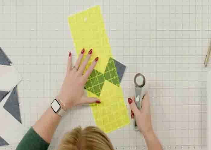 Making the X block for the secret garden quilt