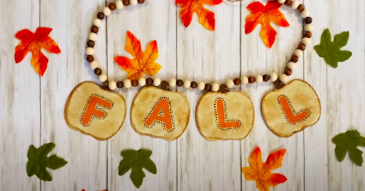 Fall Crafts: DIY Dollar Tree Pumpkin Garland