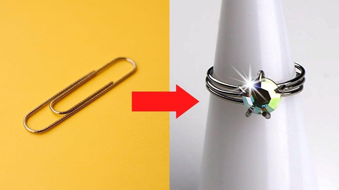 Turn Paperclips Into Gem Stone Rings