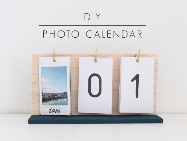 DIY Instax Photo Calendar, low effort once the supplies are laid out and a look that outshines anything bought ready made