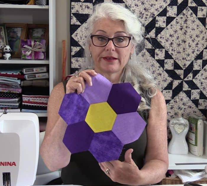 Easy Grandmother's Flower Garden Quilt Block Sewing Tutorial