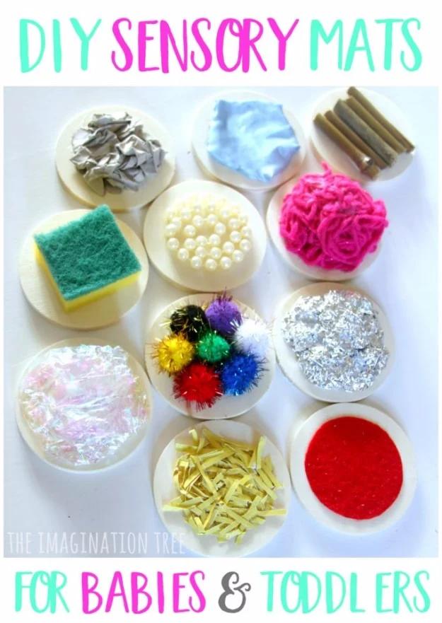 DIY Sensory Mats, a DIY baby gift, an easy way to make a gift feel more personal and quick to put together