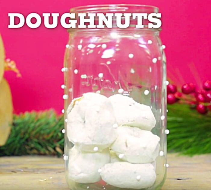 DIY Donut Snow Globe with Hostess Donnettes and Mason JarsDIY Donut Snow Globe with Hostess Powdered Donuts and Mason Jars