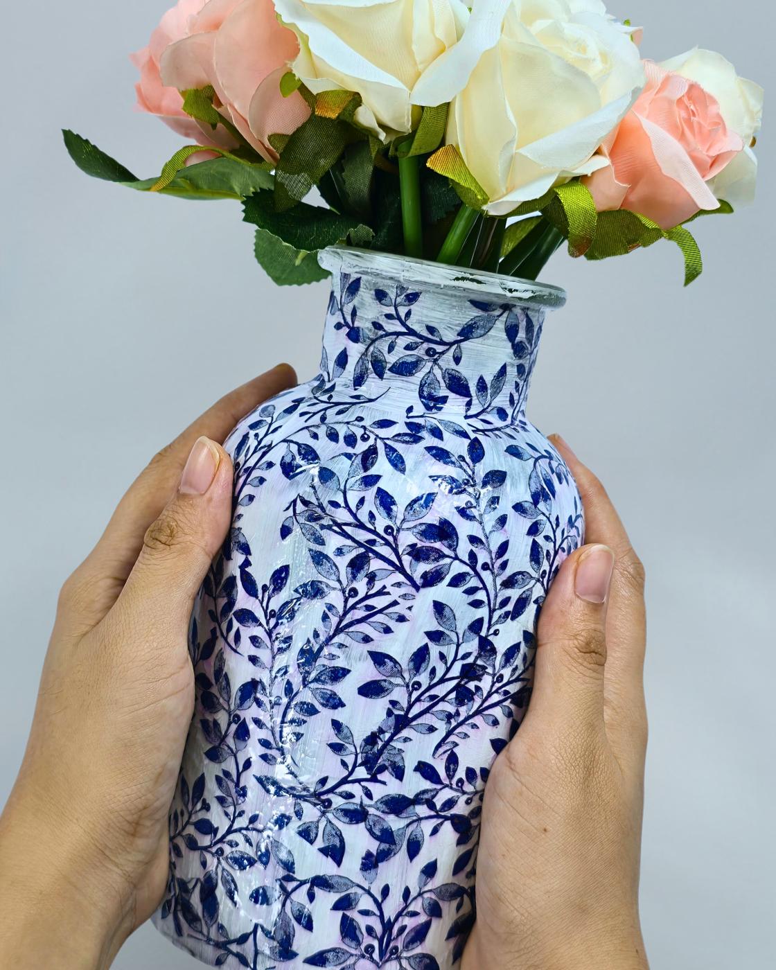 Decoupage Vase — how to decoupage vase with napkin paper
