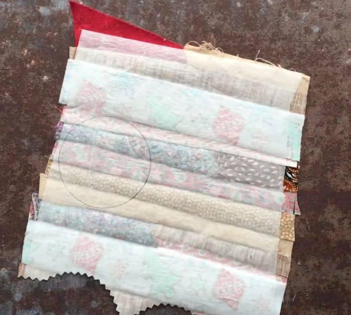 Fabric Scrap Christmas Card Materials