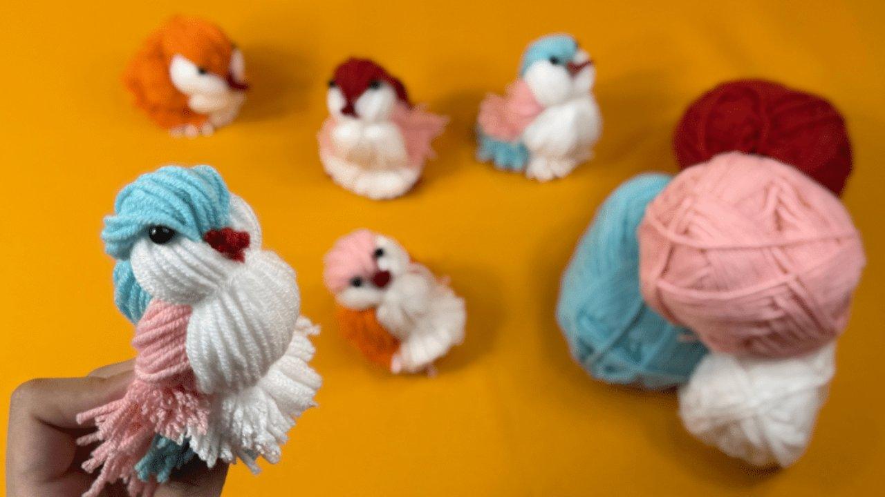 Easy DIY Yarn Birds