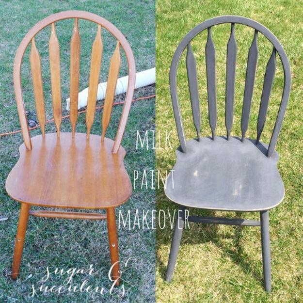 DIY Milk Paint Chair Makeover, simple enough for a first try and better looking than a store bought version
