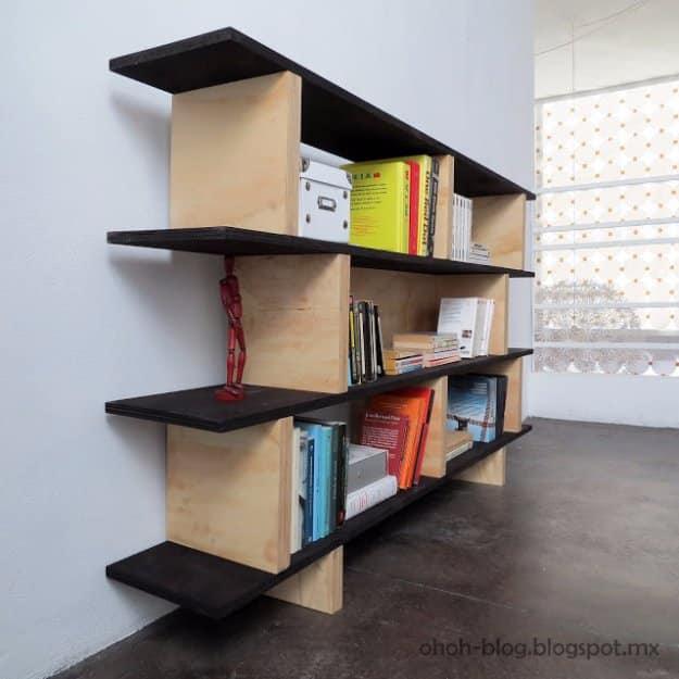 DIY Renters Decor Ideas - DIY Bookcase - Cool DIY Projects for Those Renting Aparments, Condos or Dorm Rooms - Easy Temporary Wall Art, Contact Paper, Washi Tape and Shelves to Mak