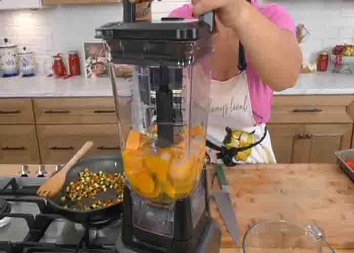 Blending the eggs for the egg bites recipe