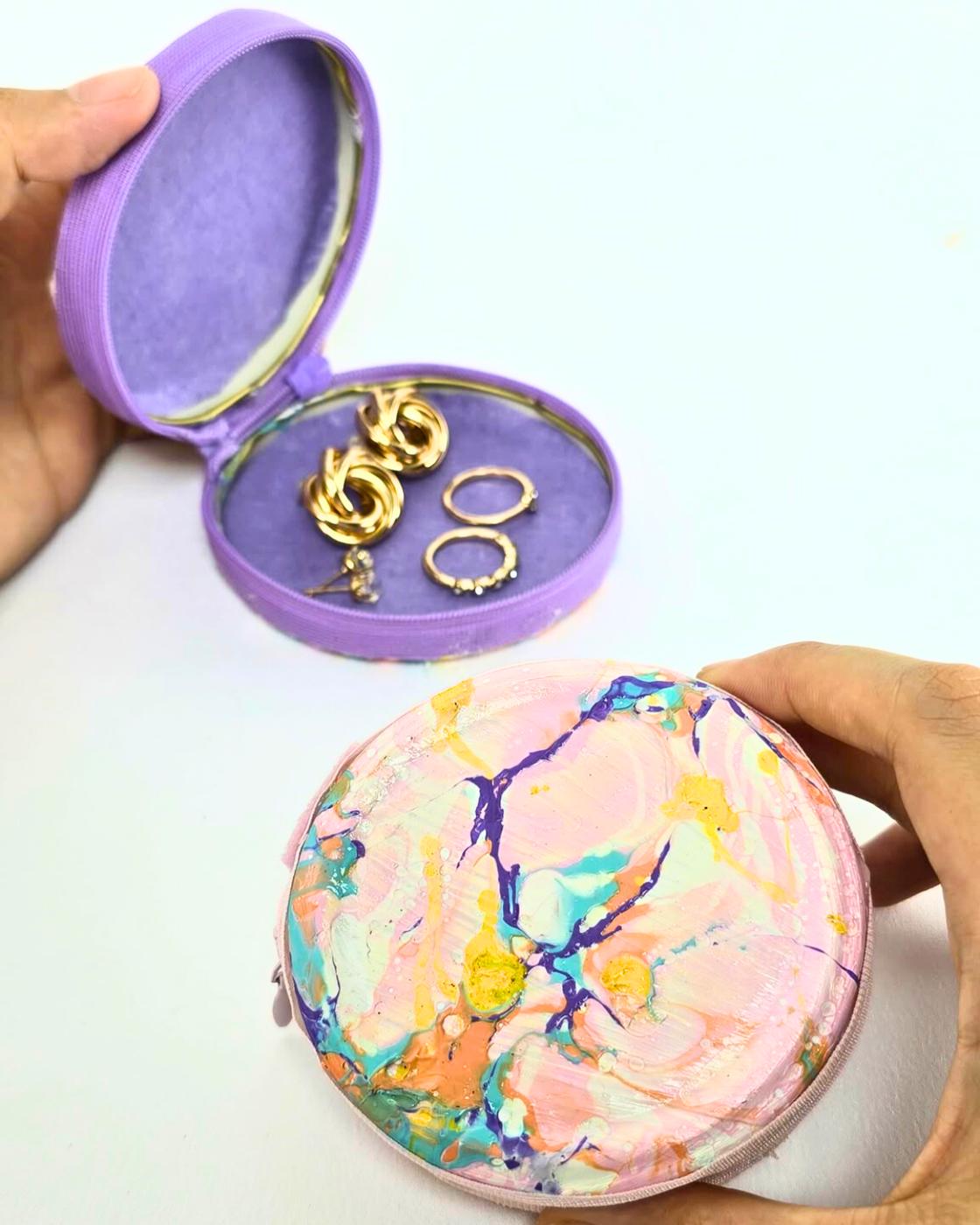Nail Polish Marbled Jewelry Purse