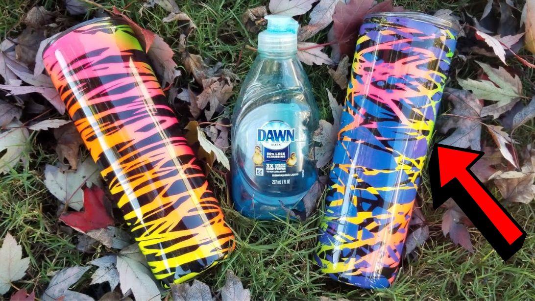 How to Paint Tumbler with Dish Soap