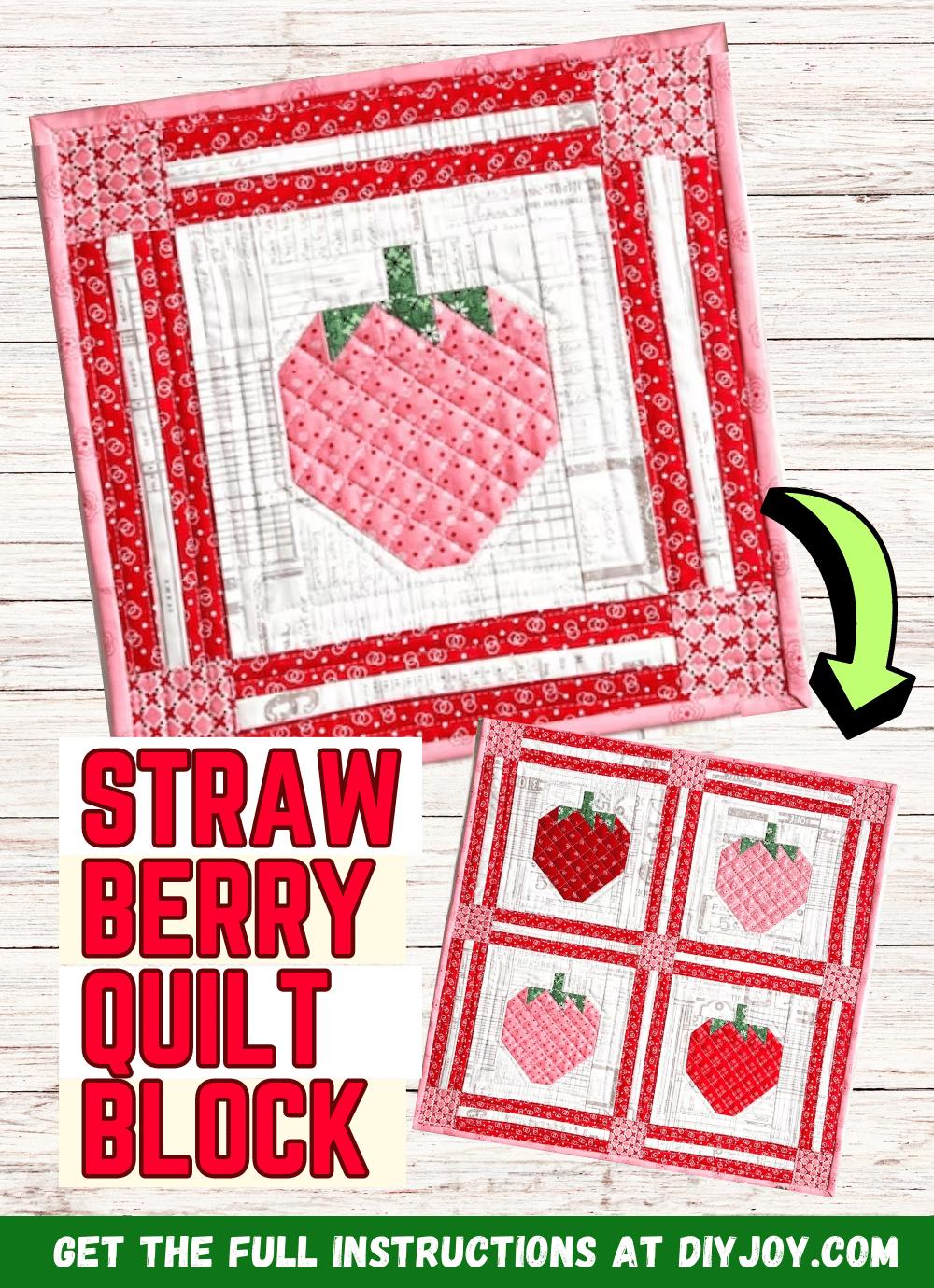 How To Make A Cute Strawberry Quilt Block