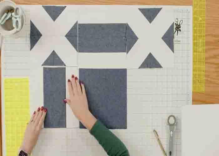 Assembling the secret garden quilt top