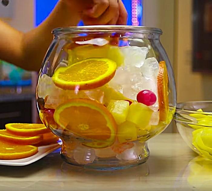Make a sparkling pineapple rum punch this New Year's Eve