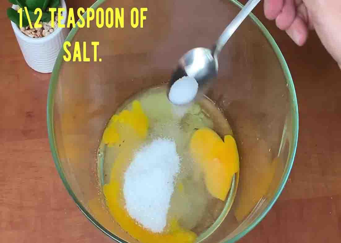 Combining the ingredients to make the skillet apple pie recipe