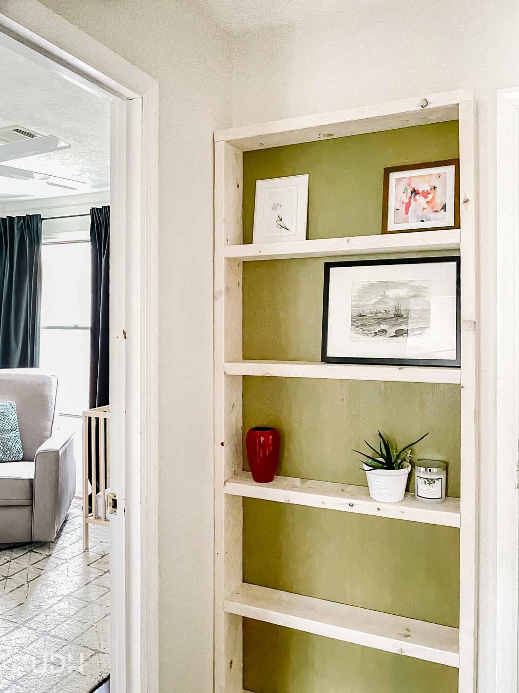 Built In Floating Bookcase, a bookshelf idea, simple enough for a first try and a satisfying finish for not much work