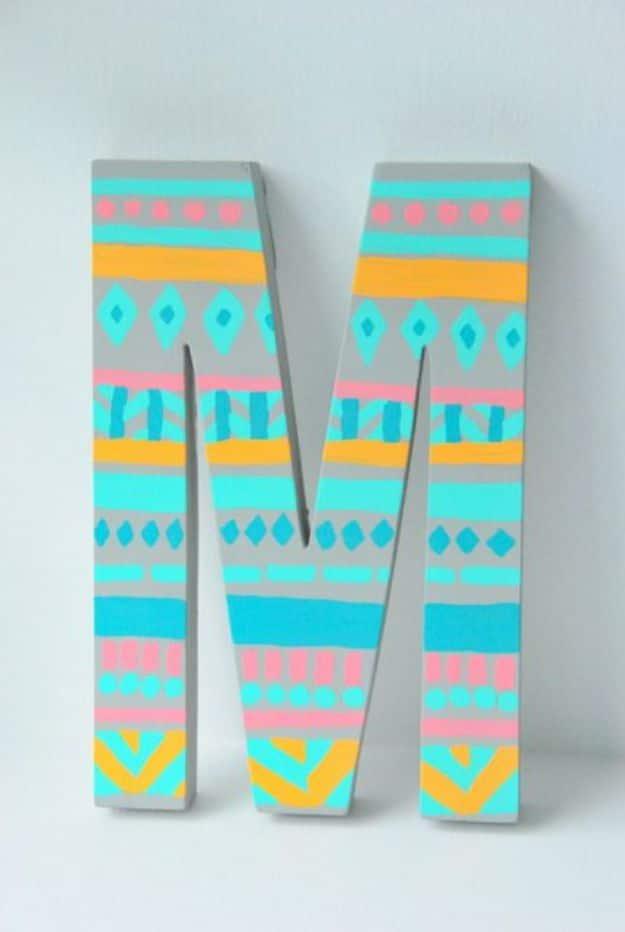 DIY Monogram Door Letter, a sweet boy nursery decor idea and a soft, personal touch for the nursery wall