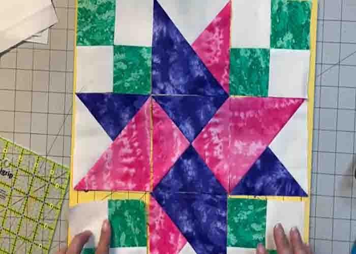 Assembling the isabella star quilt block