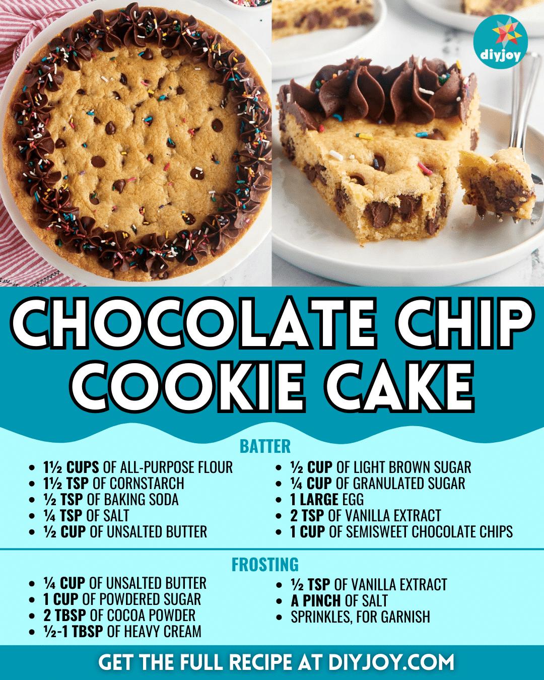 Easy Chocolate Chip Cookie Cake Recipe