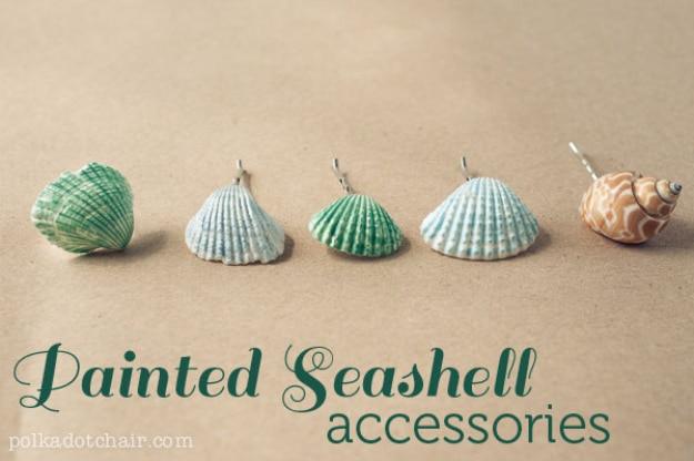 DIY Nail Polish Crafts - DIY Painted Seashell Accessories - Easy and Cheap Craft Ideas for Girls, Teens, Tweens and Adults | Fun and Cool DIY Projects You Can Make With Fingernail