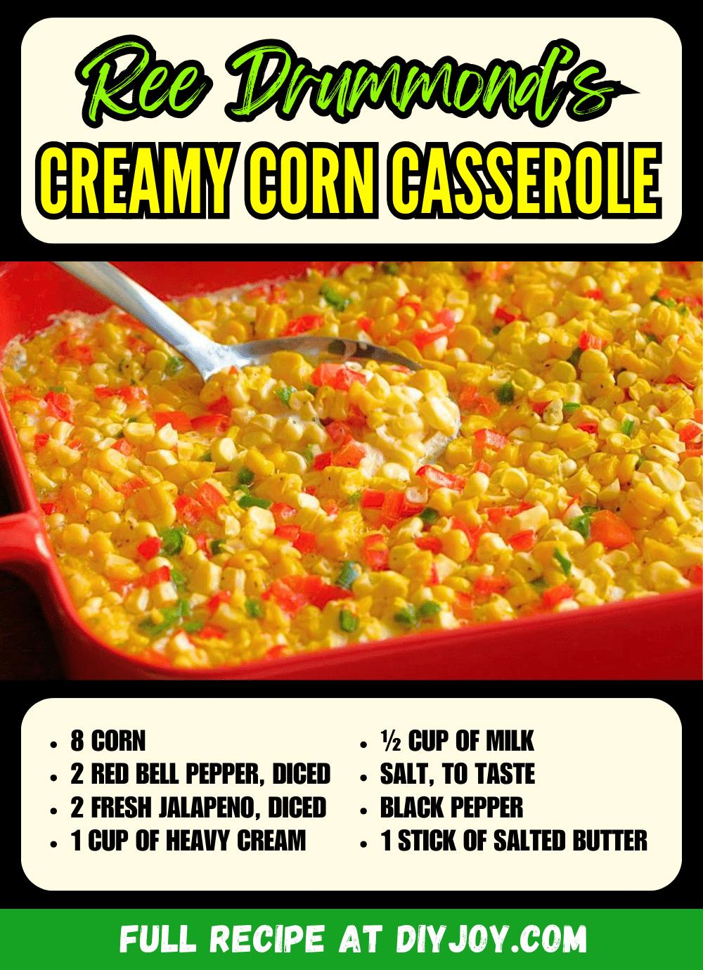 Easy Ree Drummond’s Creamy Corn Casserole Recipe