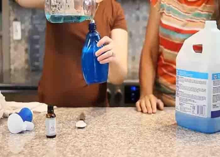 Transferring the refill to the Dawn Powerwash spray bottle