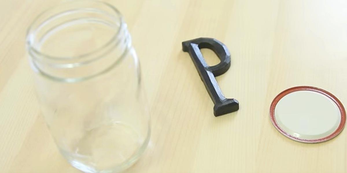 She Cleverly Glues Her Initial To The Lid Of A Mason Jar And Watch She Does Next Is So Cool!
