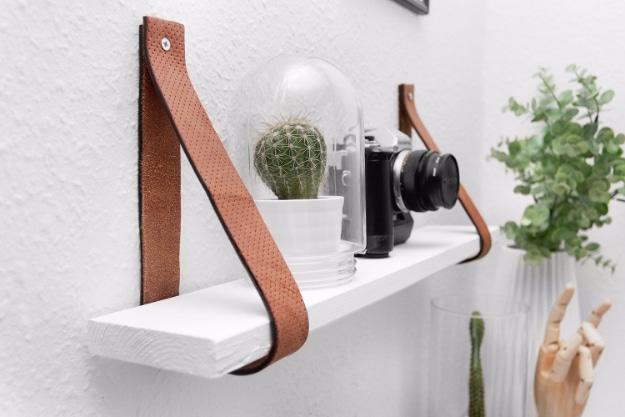 DIY Leather Belt Shelf, a handmade storage solution, quick enough to finish before nap time and a keepsake worth handing down