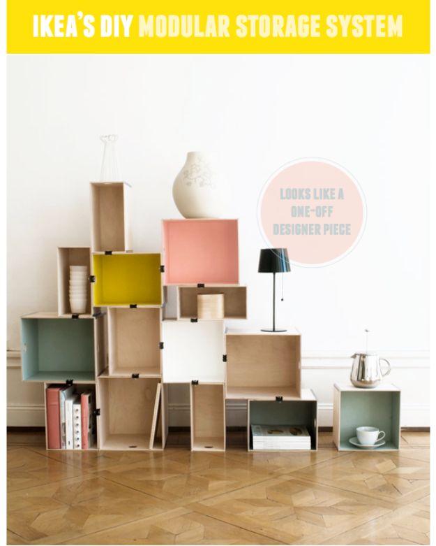 DIY Hacks for Renters - DIY Modular Storage - Easy Ways to Decorate and Fix Things on Rental Property - Decorate Walls, Cheap Ideas for Making an Apartment, Small Space or Tiny Clo