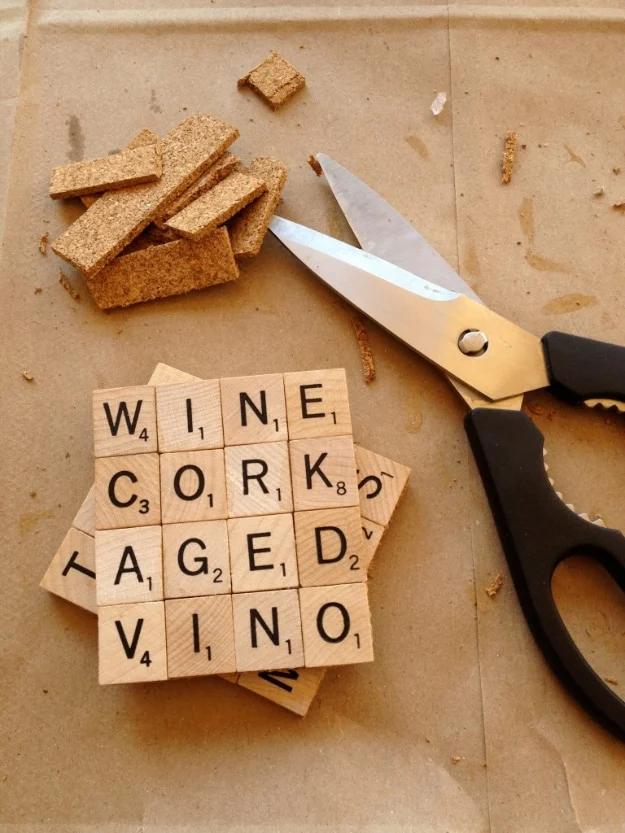 Scrabble tile coasters made for a game loving aunt to protect her board during long tournaments for the whole family