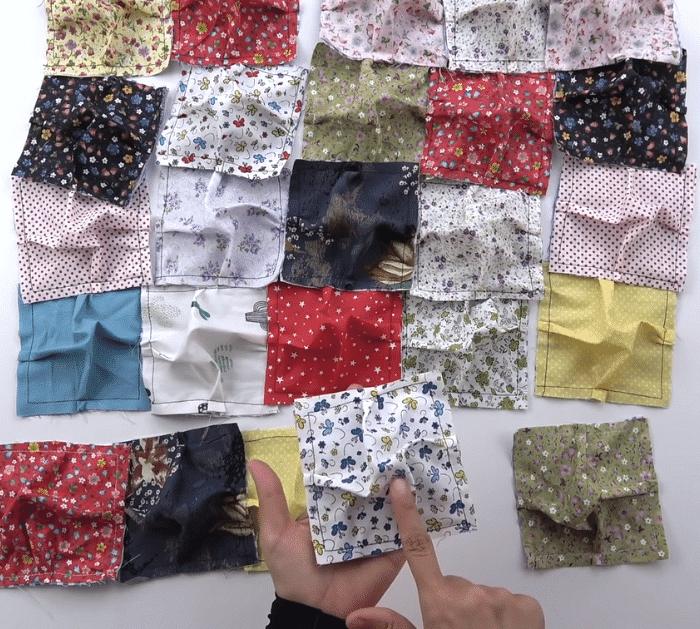 DIY Bubble Puff Quilt From Fabric Scraps Steps