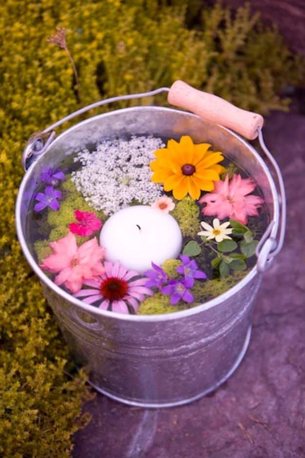 Floating Wedding Florals, flexible enough to fit whatever materials are on hand and a piece worth keeping out on display