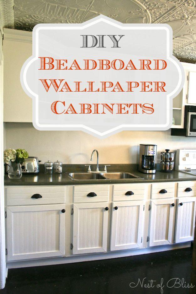Beadboard Wallpaper Cabinet Refresh, gentle enough on a beginner's patience and a shortcut that skips a trip to the store