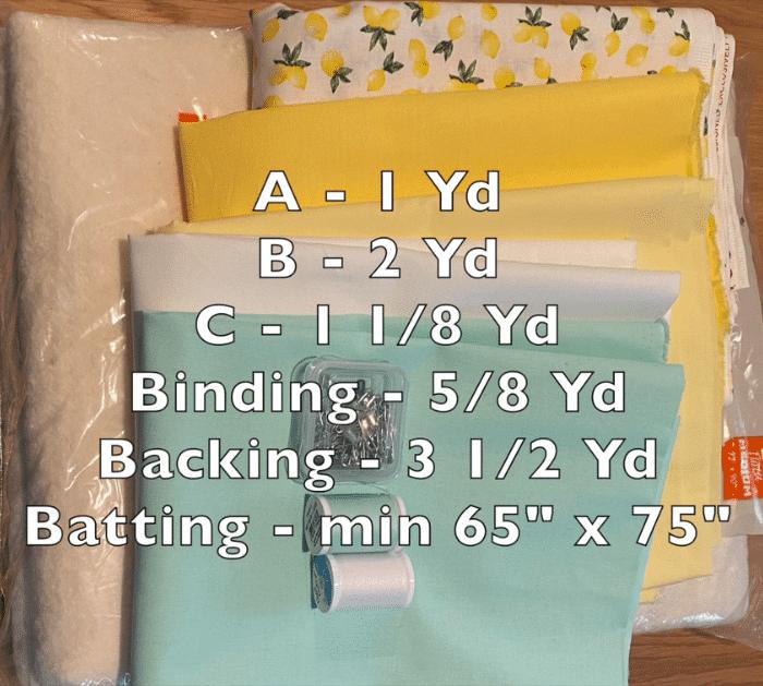 Materials for Gingham Baby Quilt
