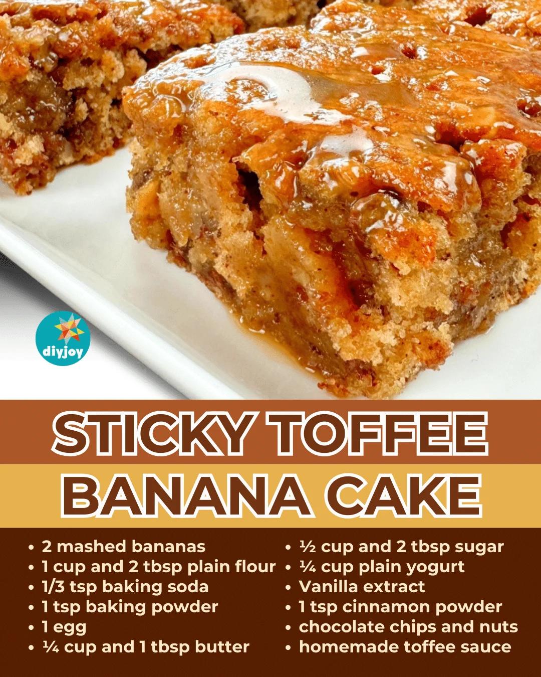 Easy Sticky Toffee Banana Cake