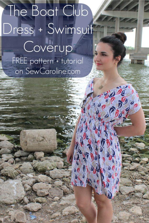 DIY Dresses to Sew for Summer - Boat Club Dress And Swimsuit Coverup - Best Free Patterns For Dress Ideas - Easy and Cheap Clothes to Make for Women and Teens - Step by Step Sewing